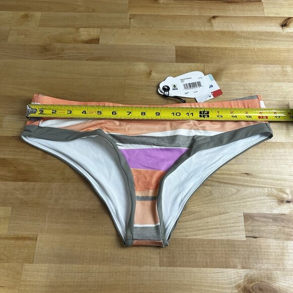 prAna Size Large Upswell Bikini Bottom Waves Colorful Mid Rise Swimsuit NEW - Picture 3 of 6